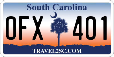 SC license plate OFX401