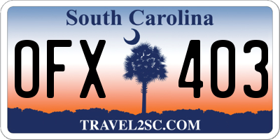 SC license plate OFX403