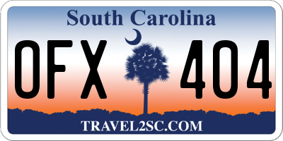 SC license plate OFX404