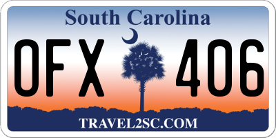 SC license plate OFX406