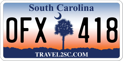 SC license plate OFX418