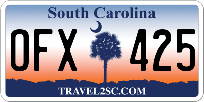 SC license plate OFX425