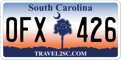 SC license plate OFX426