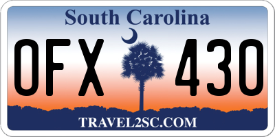 SC license plate OFX430