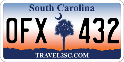 SC license plate OFX432