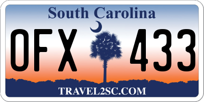 SC license plate OFX433