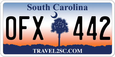SC license plate OFX442