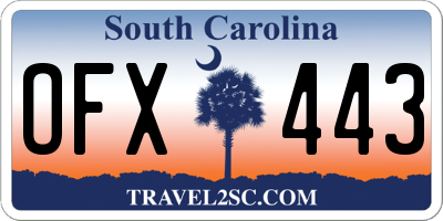 SC license plate OFX443