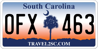 SC license plate OFX463