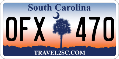 SC license plate OFX470