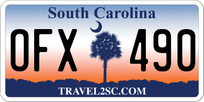 SC license plate OFX490