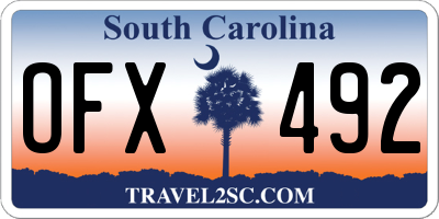 SC license plate OFX492