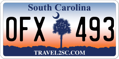 SC license plate OFX493