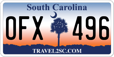 SC license plate OFX496