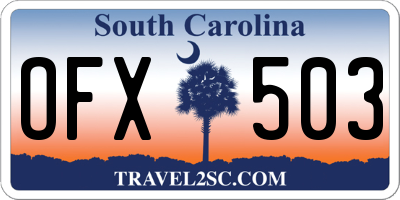 SC license plate OFX503
