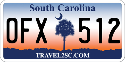 SC license plate OFX512