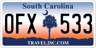SC license plate OFX533
