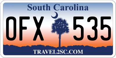 SC license plate OFX535