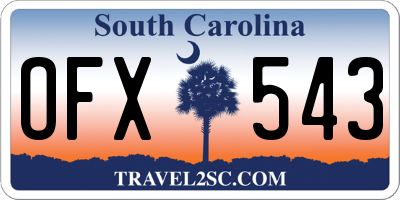 SC license plate OFX543