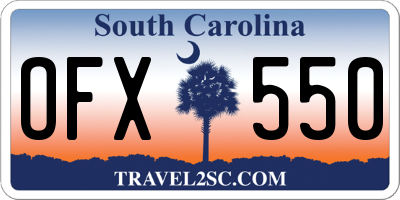 SC license plate OFX550