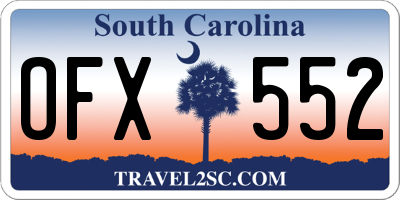 SC license plate OFX552