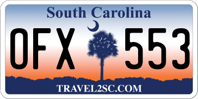SC license plate OFX553