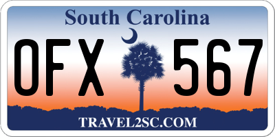 SC license plate OFX567