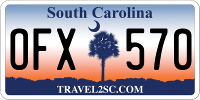 SC license plate OFX570