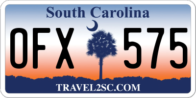 SC license plate OFX575