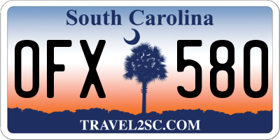 SC license plate OFX580