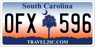 SC license plate OFX596