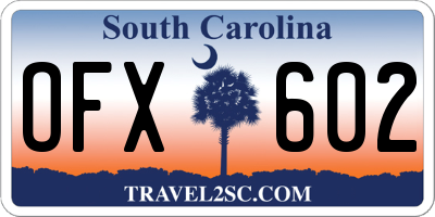 SC license plate OFX602