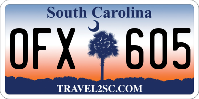 SC license plate OFX605
