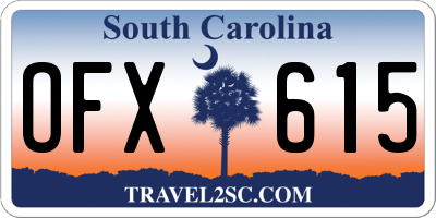 SC license plate OFX615