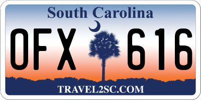 SC license plate OFX616