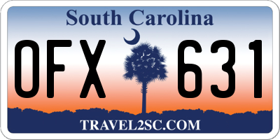 SC license plate OFX631