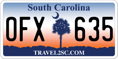 SC license plate OFX635