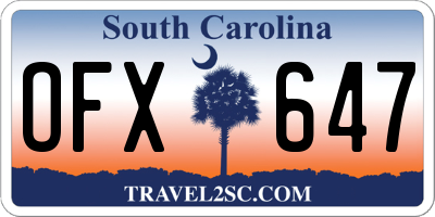SC license plate OFX647