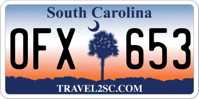 SC license plate OFX653