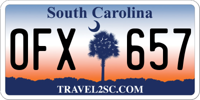 SC license plate OFX657