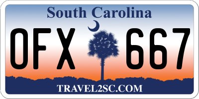SC license plate OFX667