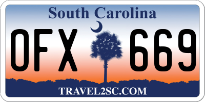 SC license plate OFX669