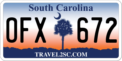 SC license plate OFX672