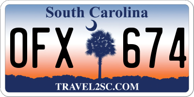 SC license plate OFX674