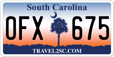 SC license plate OFX675