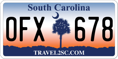 SC license plate OFX678