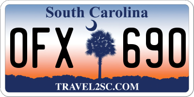 SC license plate OFX690