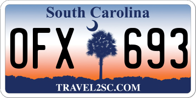 SC license plate OFX693