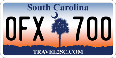 SC license plate OFX700