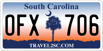 SC license plate OFX706